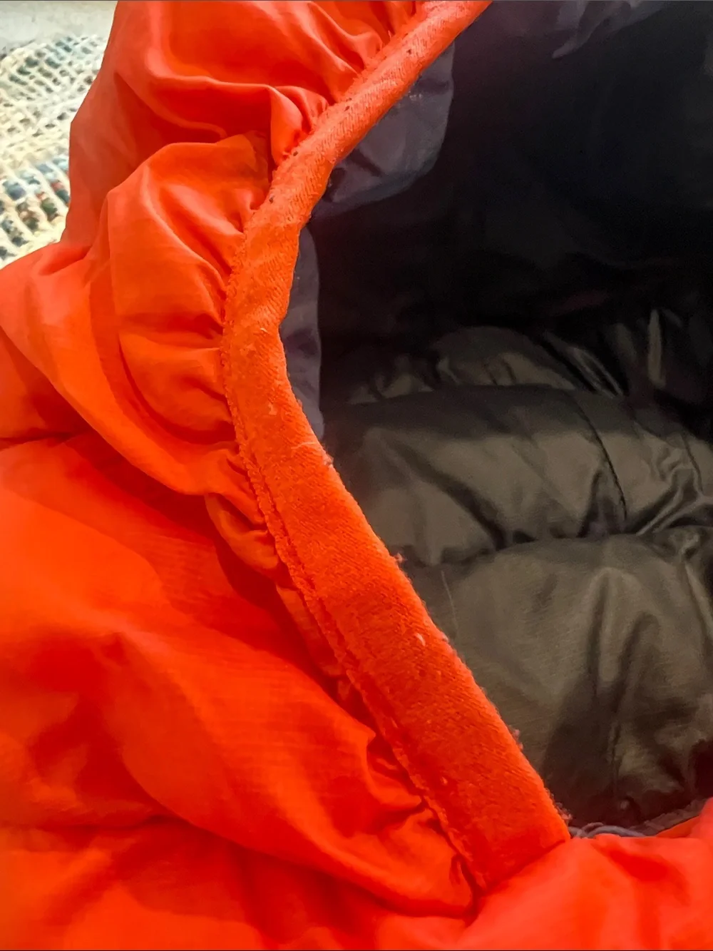 L.L. Bean Kids' Colorblock Hooded Down Puffer Jacket - Red, Tan, Teal, Navy